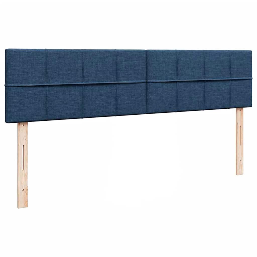 vidaXL Οθωμανικό κρεβάτι με στρώματα & LEDs Μπλε 180x200cm ύφασμα