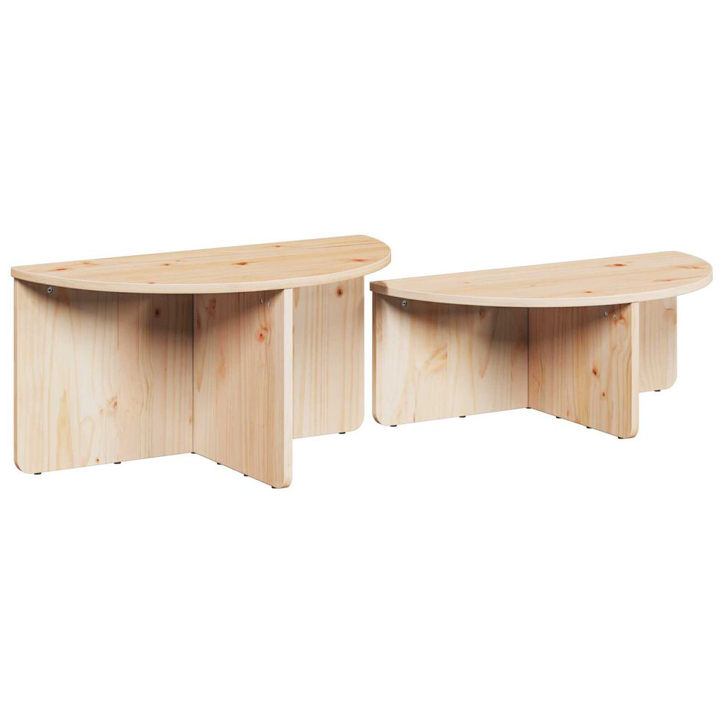 vidaXL Τραπεζάκι σαλονιού 2 pcs Φυσικό 79 x 39.5 x 40 εκ