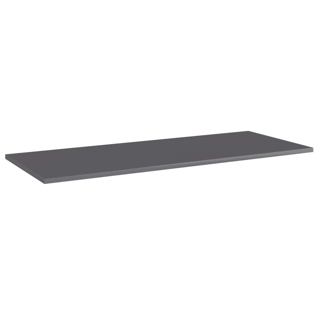 vidaXL Ράφια Βιβλιοθήκης 4 τεμ. Γυαλ. Γκρι 100x40x1,5 εκ. Μοριοσανίδα
