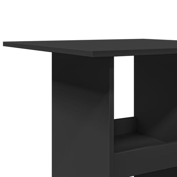 vidaXL Τραπέζι Μπαρ με Ράφια Μαύρο 60x60x102 εκ. Επεξεργ. Ξύλο
