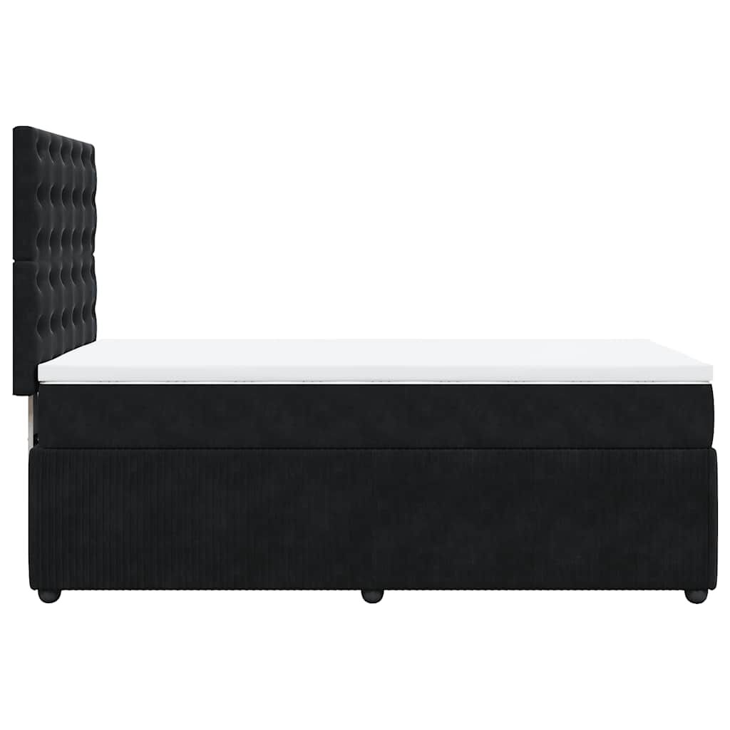 vidaXL Κρεβάτι Boxspring με Στρώμα Μαύρο 80 x 200 εκ. Βελούδινο