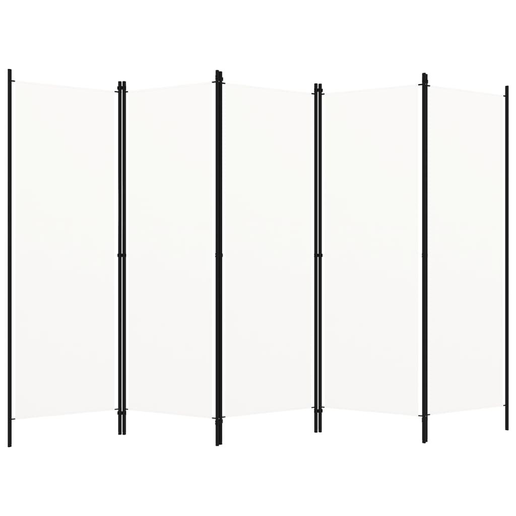 vidaXL Διαχωριστικό Δωματίου με 5 Πάνελ Λευκό 250 x 180 εκ.