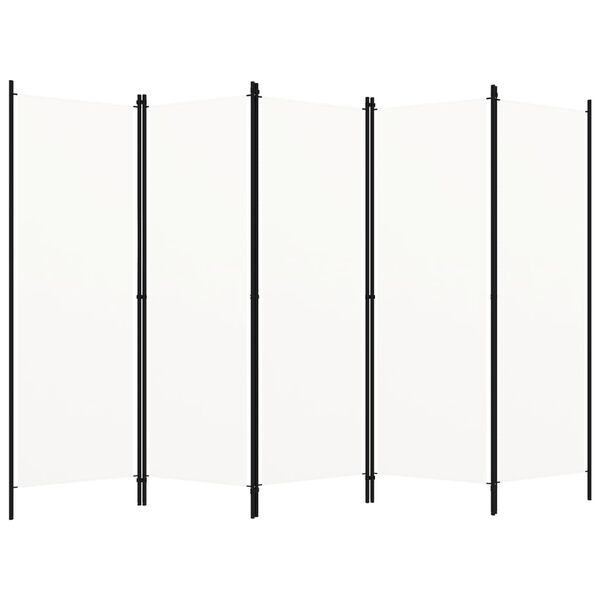 vidaXL Διαχωριστικό Δωματίου με 5 Πάνελ Λευκό 250 x 180 εκ.