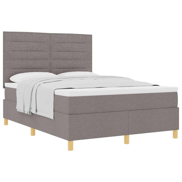 vidaXL &Kappa;&rho;&epsilon;&beta;ά&tau;&iota; &mu;&epsilon; &epsilon;&lambda;&alpha;&tau;ή&rho;&iota;&alpha; &mu;&epsilon; &sigma;&tau;&rho;ώ&mu;&alpha; Taupe 160 x 200 cm ύ&phi;&alpha;&sigma;&mu;&alpha;