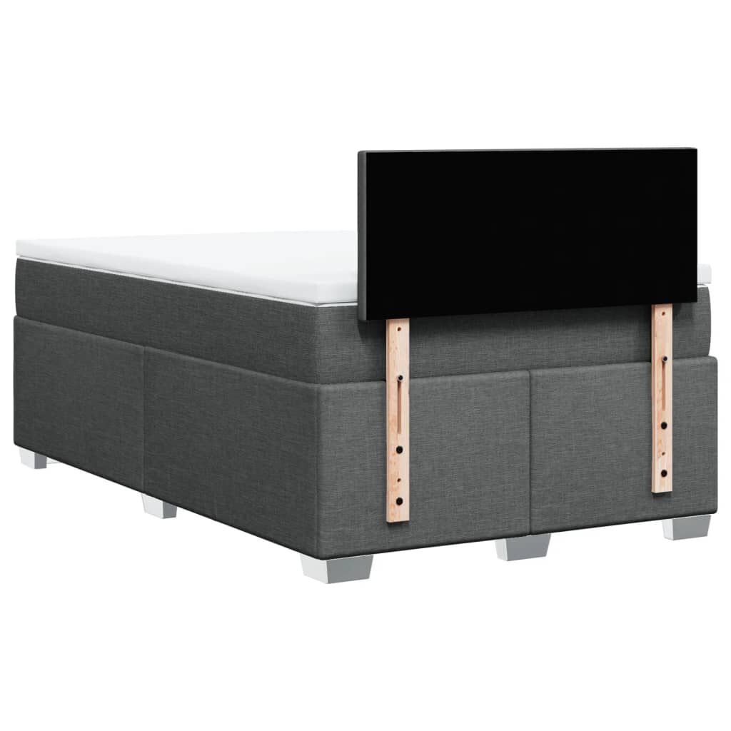 vidaXL Κρεβάτι Boxspring με Στρώμα Σκούρο Γκρι 120x200 εκ. Υφασμάτινο