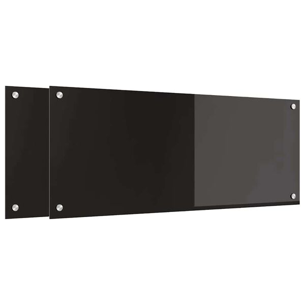 vidaXL Πίσω Πάνελ Κουζίνας Μαύρο 100 x 40 cm σκληρυμένο γυαλί