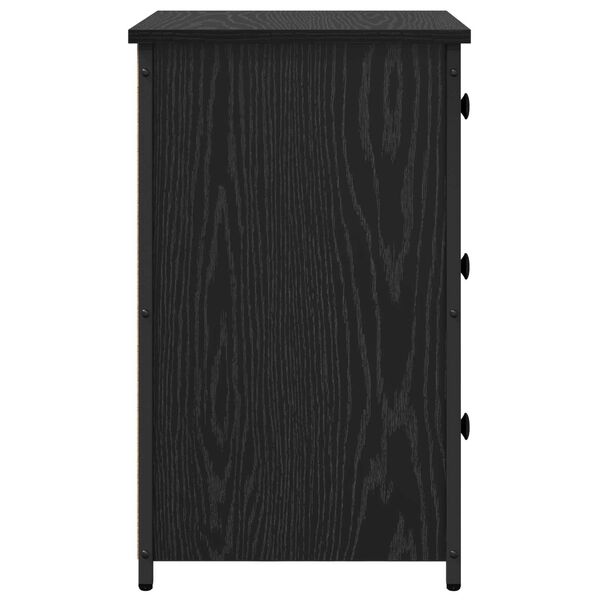 vidaXL Κομοδίνο με συρτάρι Μαύρη δρυς 40 x 36 x 60 εκ