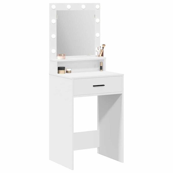 vidaXL Κομοδίνο με συρτάρι Λευκό 50 x 41 x 135 εκ Επεξεργασμένο ξύλο
