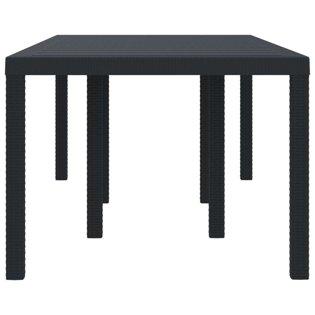 vidaXL Τραπέζι Κήπου Ανθρακί 200x100x73 εκ. Πολυ Ράτταν