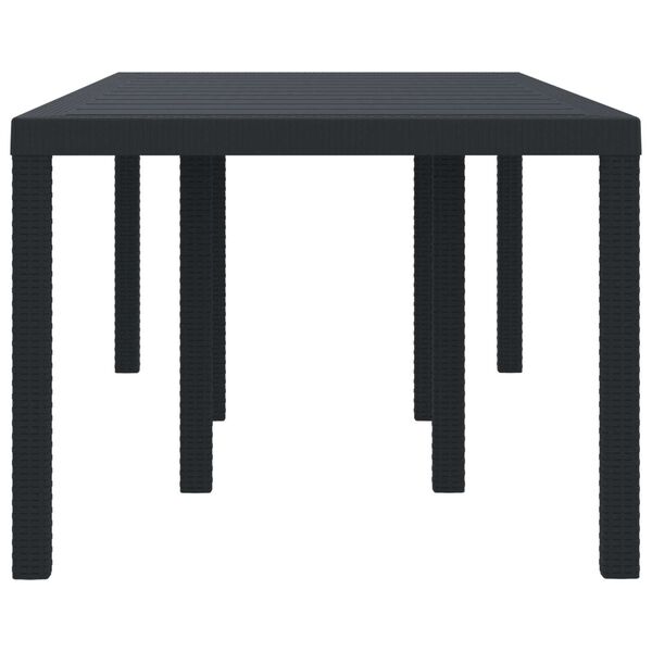 vidaXL Τραπέζι Κήπου Ανθρακί 200x100x73 εκ. Πολυ Ράτταν