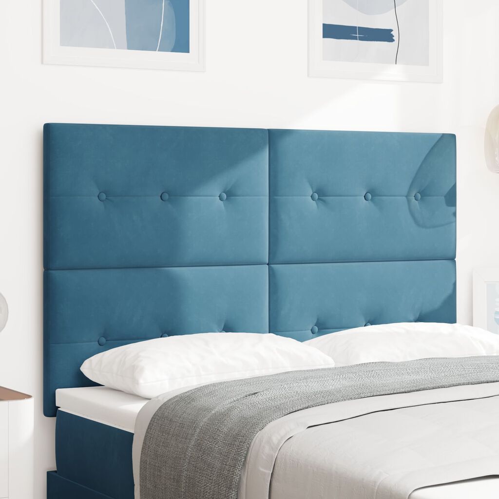 vidaXL LED Κεφαλάρι Σκούρο Μπλε 80 εκ Βελούδο