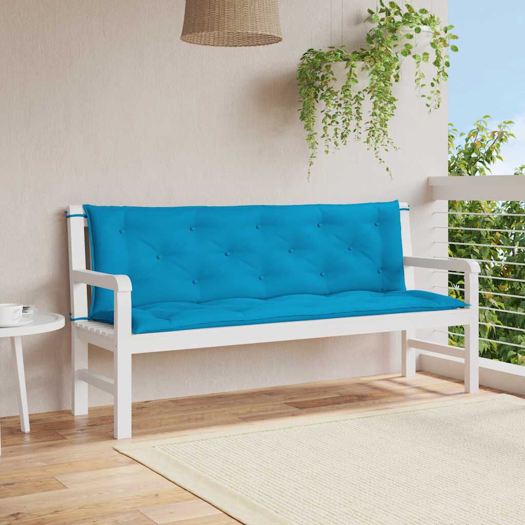 vidaXL Μαξιλάρι Πάγκου Κήπου Γαλάζιο 150x(50+50)x7 εκ. Ύφασμα Oxford