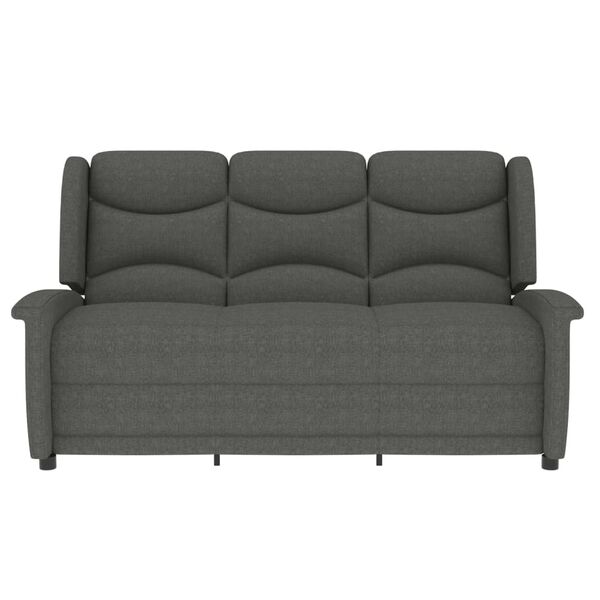 vidaXL Πολυθρόνα Μασάζ Ανακλινόμενη 3 Θέσεων Ανοιχτό Γκρι Υφασμάτινη