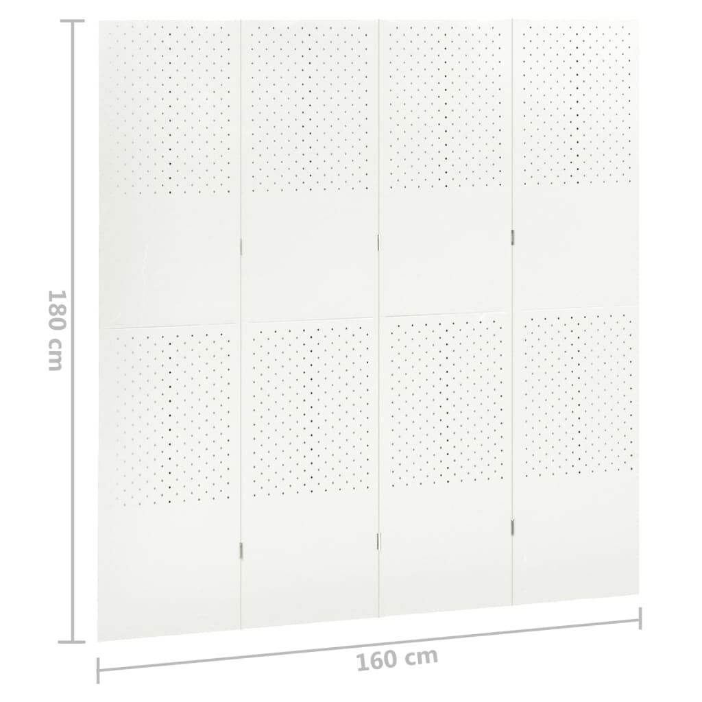 vidaXL Διαχωριστικό Δωματίου με 4 Πάνελ Λευκό 160 x 180 εκ. από Ατσάλι