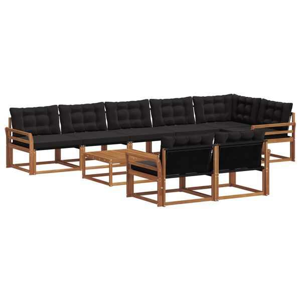 vidaXL &Sigma;&epsilon;&iota;&rho;ά &Kappa;&alpha;&nu;&alpha;&pi;έ &Epsilon;&xi;&omega;&tau;&epsilon;&rho;&iota;&kappa;&omicron;ύ &mu;&epsilon; &mu;&alpha;&xi;&iota;&lambda;ά&rho;&iota; 9 pcs &Phi;&upsilon;&sigma;&iota;&kappa;ό &kappa;&alpha;&iota; &Mu;&alpha;ύ&rho;&omicron;