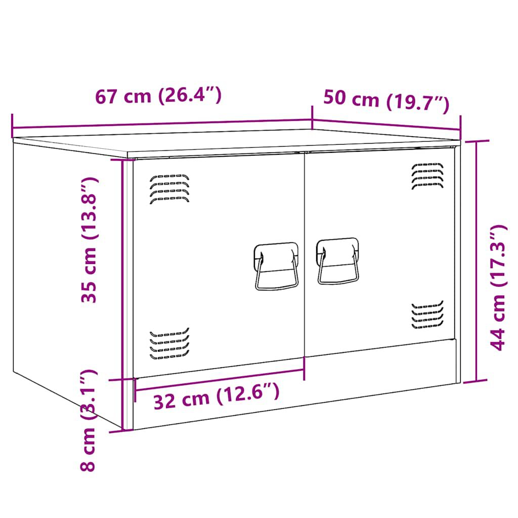 vidaXL Τραπέζι Κήπου Ανθρακί 67x50x44 εκ. Ατσάλινο