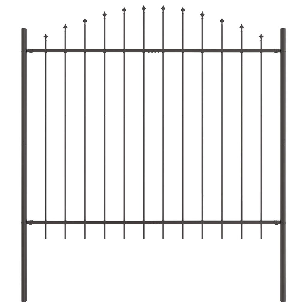 vidaXL Κήπος Φράχτης Σχέδιο Hoop Γκρι 10,2x1,25 μ Χάλυβας