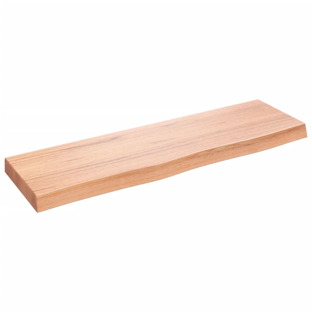 vidaXL Ράφι Τοίχου Ανοιχτό Καφέ 100x30x(2-6)εκ. Επεξ. Μασίφ Ξύλο Δρυός