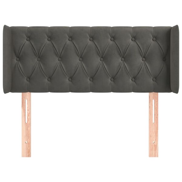 vidaXL Κεφαλάρι με Πτερύγια Σκούρο Γκρι 103x16x78/88 εκ. Βελούδινο