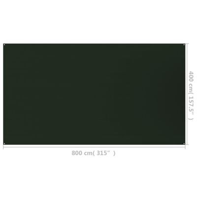 vidaXL Χαλί Σκηνής Σκούρο Πράσινο 400 x 800 εκ. από HDPE