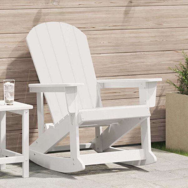 vidaXL Κουνιστή Καρέκλα Adirondack Λευκή 73.5x92x90 εκ.
