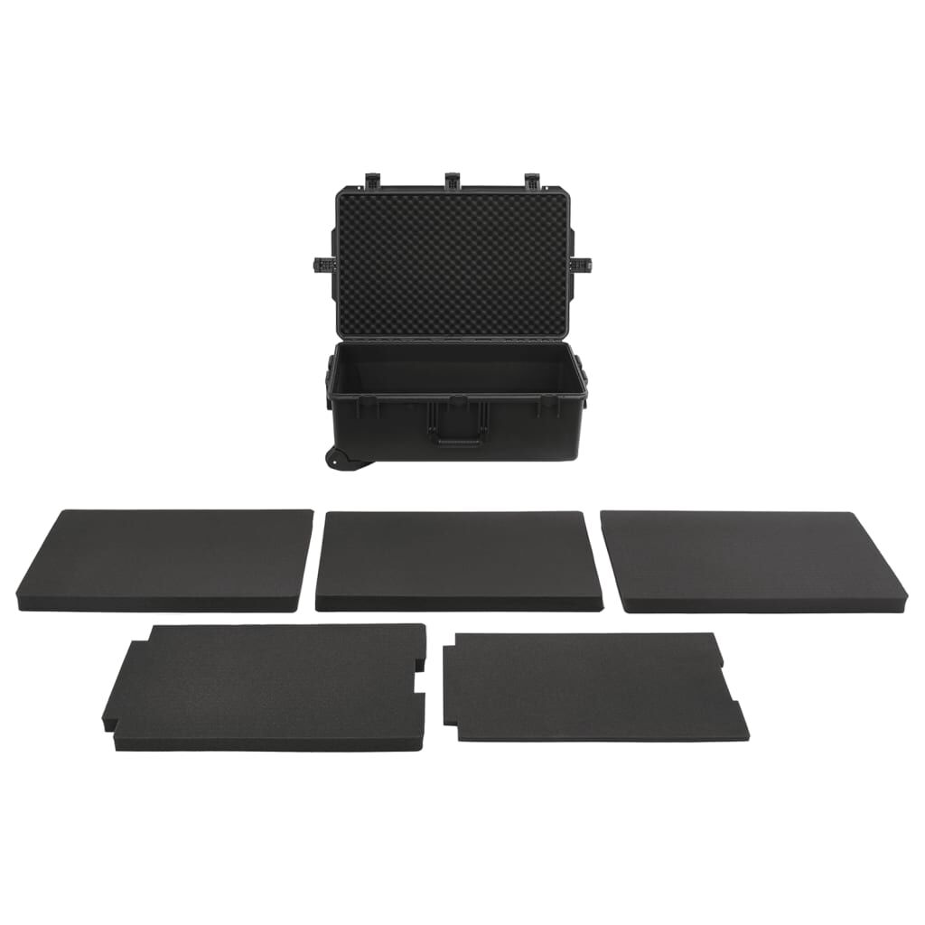 vidaXL Θήκη Πτήσης Φορητή Μαύρη 79,5x51,5x30,5 εκ. από Πολυπροπυλένιο