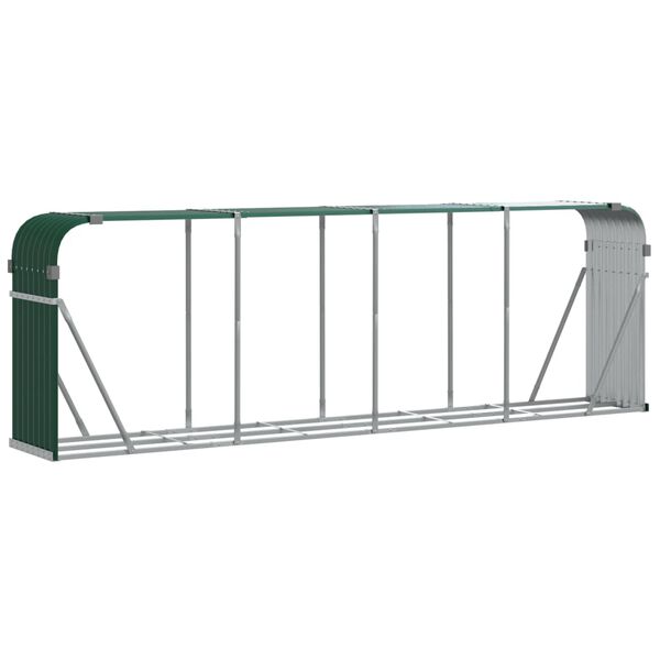 vidaXL Ξυλοθήκη Πράσινη 300 x 45 x 100 εκ. από Γαλβανισμένο Ατσάλι