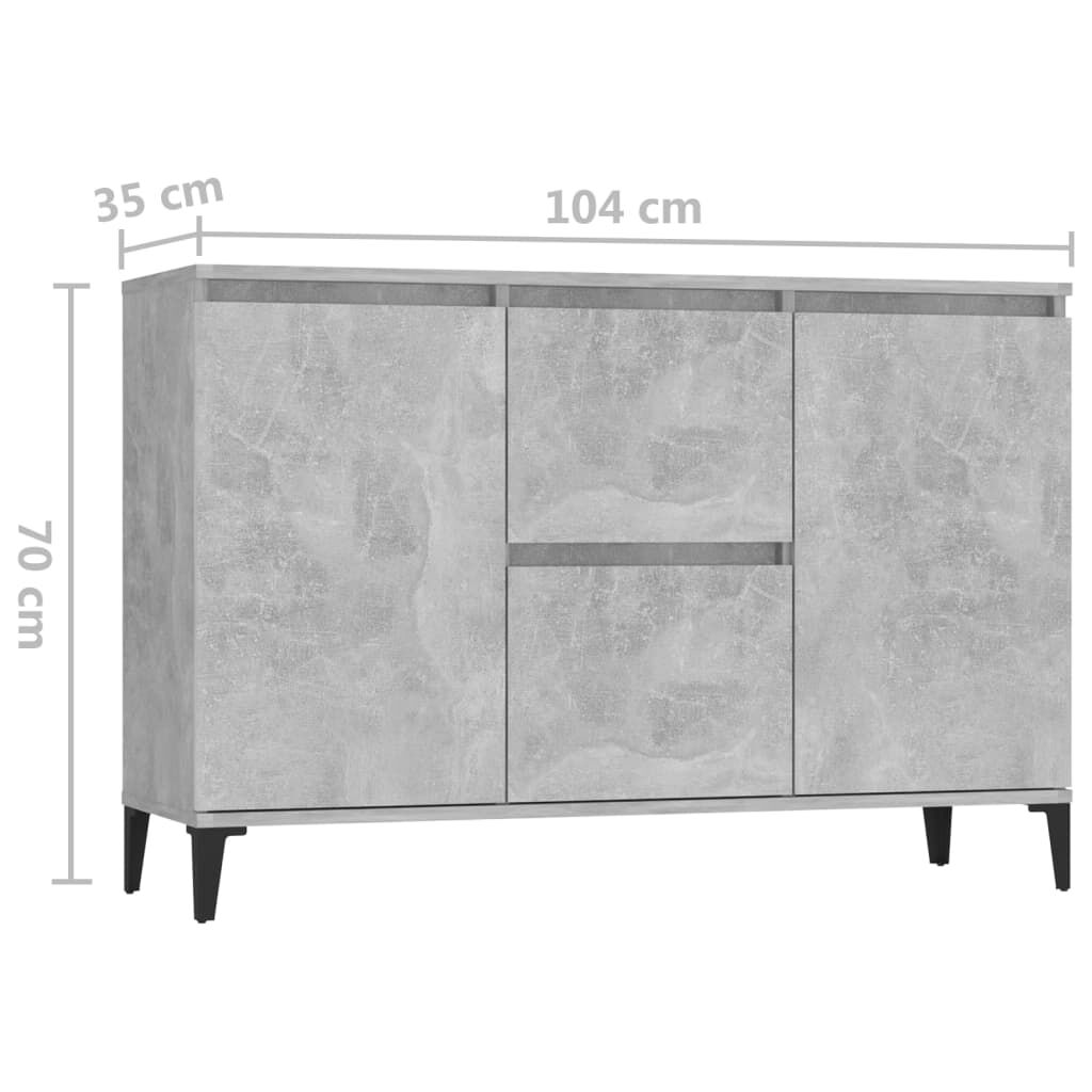 vidaXL Μπουφές Γκρι Σκυροδέματος 104x35x70 εκ. από Επεξεργασμένο Ξύλο