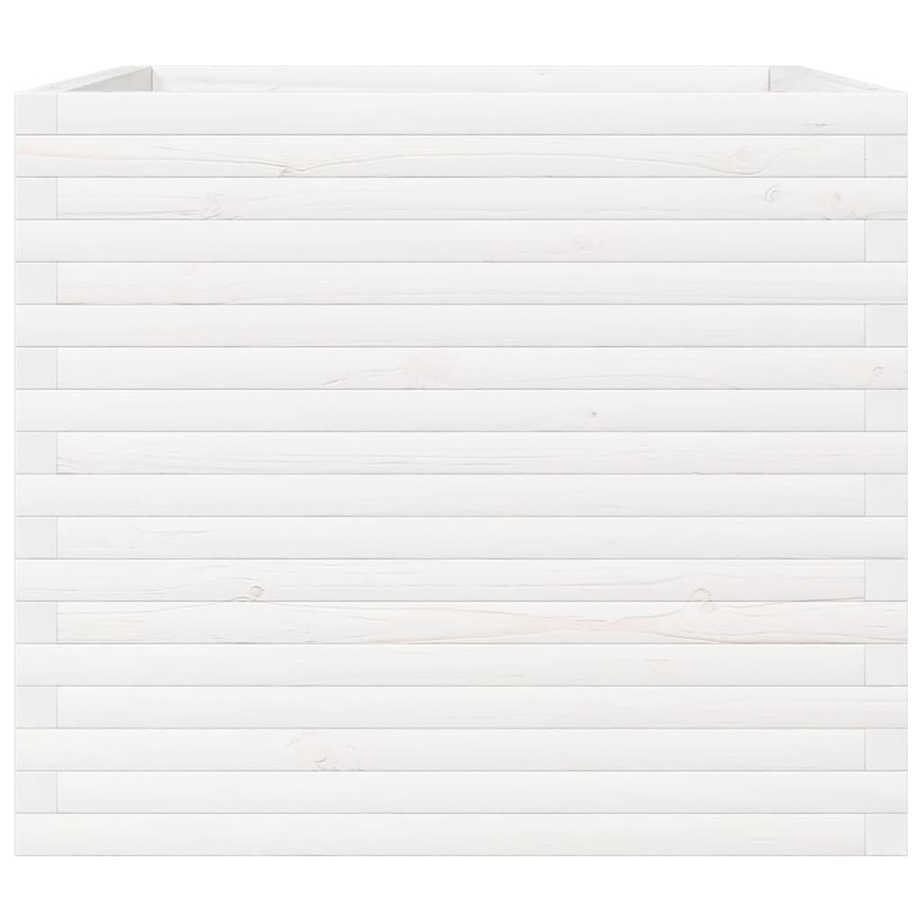 vidaXL Ζαρντινιέρα Λευκή 80x80x68,5 εκ. από Μασίφ Ξύλο Πεύκου