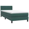 vidaXL Box Spring κρεβάτι με στρώμα σκούρο πράσινο 80x220εκ. Βελούδινο