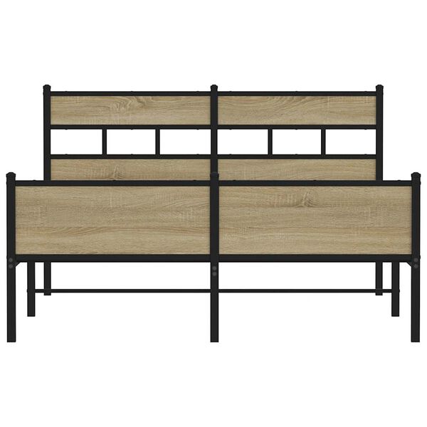 vidaXL Σκελετός Κρεβ. Χωρίς Στρώμα Sonoma Δρυς 160x200 εκ. Μεταλλικό
