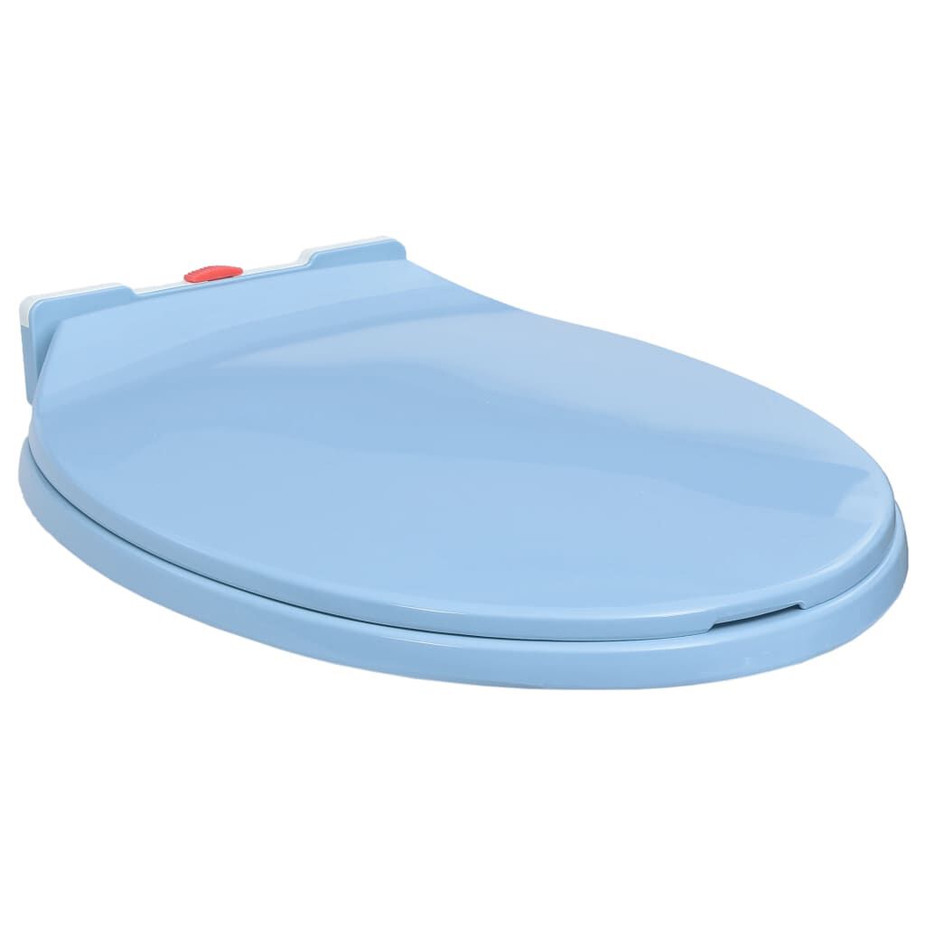 vidaXL Κάλυμμα Λεκάνης με Soft Close &amp; Quick Release Οβάλ Μπλε