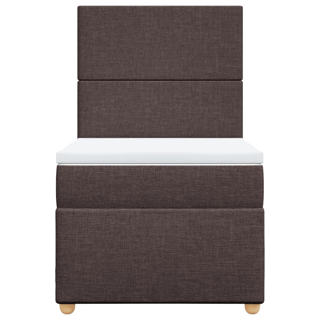 vidaXL Κρεβάτι Boxspring με Στρώμα Σκούρο Καφέ 80x200 εκ. Υφασμάτινο
