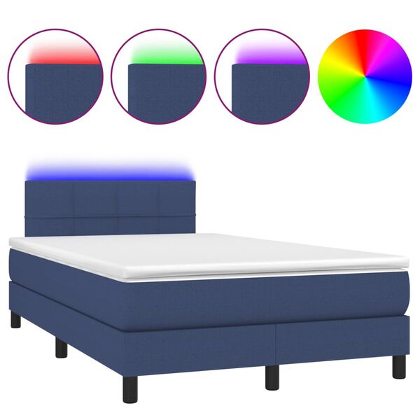 vidaXL &Kappa;&rho;&epsilon;&beta;ά&tau;&iota; Boxspring &mu;&epsilon; &Sigma;&tau;&rho;ώ&mu;&alpha; & LED &Mu;&pi;&lambda;&epsilon; 120x200 &epsilon;&kappa;. &Upsilon;&phi;&alpha;&sigma;&mu;ά&tau;&iota;&nu;&omicron;