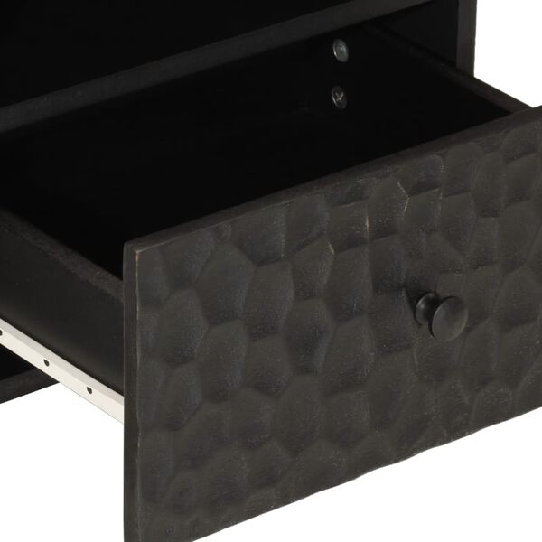 vidaXL Κομοδίνο Μαύρο 40 x 33 x 46 εκ. από Μασίφ Ξύλο Μάνγκο
