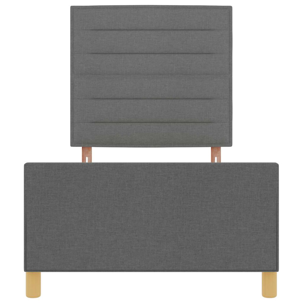 vidaXL Σκούρο Γκρι Κρεβάτι με Ύφασμα 90x200 cm