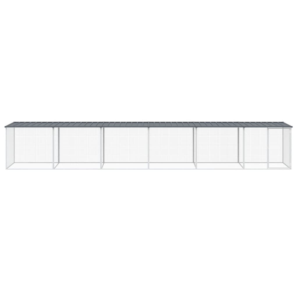 vidaXL Κοτέτσι - Κλουβί με Στέγη Ανθρακί 603x98x90 εκ. Γαλβαν. Ατσάλι