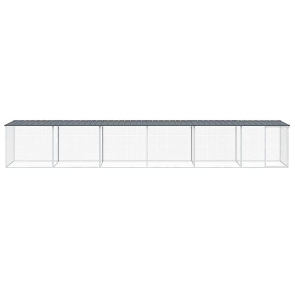 vidaXL Κοτέτσι - Κλουβί με Στέγη Ανθρακί 603x98x90 εκ. Γαλβαν. Ατσάλι