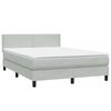 vidaXL Κρεβάτι Boxspring με Στρώμα Ανοιχτό Γκρι 140x220 εκ. Βελούδινο