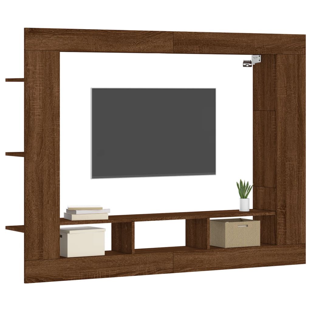 vidaXL Έπιπλο Τηλεόρασης Καφέ Δρυς 152x22x113 εκ. Επεξ. Ξύλο