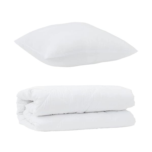 vidaXL Διπλό με Μαξιλάρι 2 pcs Λευκό 155 x 200 εκ. Μικροΐνες
