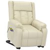 vidaXL Πολυθρόνα Μασάζ με Ανύψωση Κρεμ Συνθετικό Δέρμα