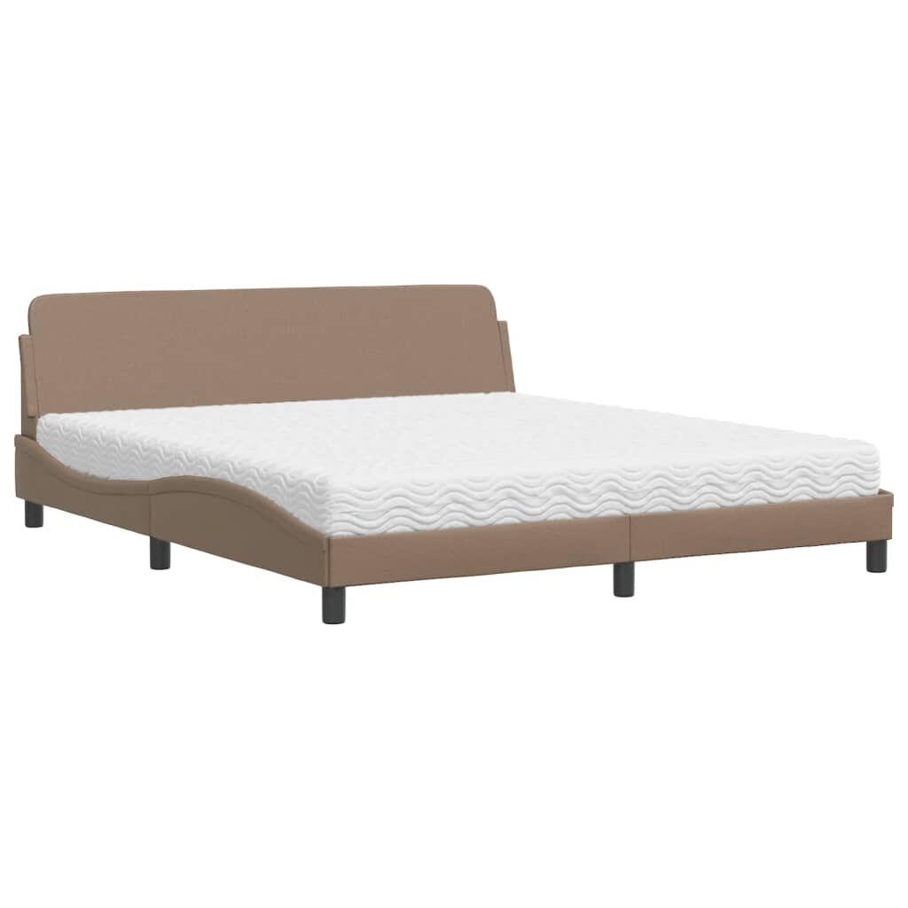 vidaXL Κρεβάτι με Στρώμα Καπουτσίνο 180x200 εκ. Συνθ. Δέρμα