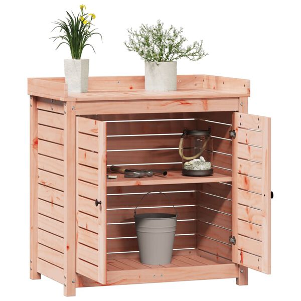 vidaXL Τραπέζι Κηπουρικής με Ράφια 82,5x50x86,5 εκ. Μασίφ Ψευδότσουγκα