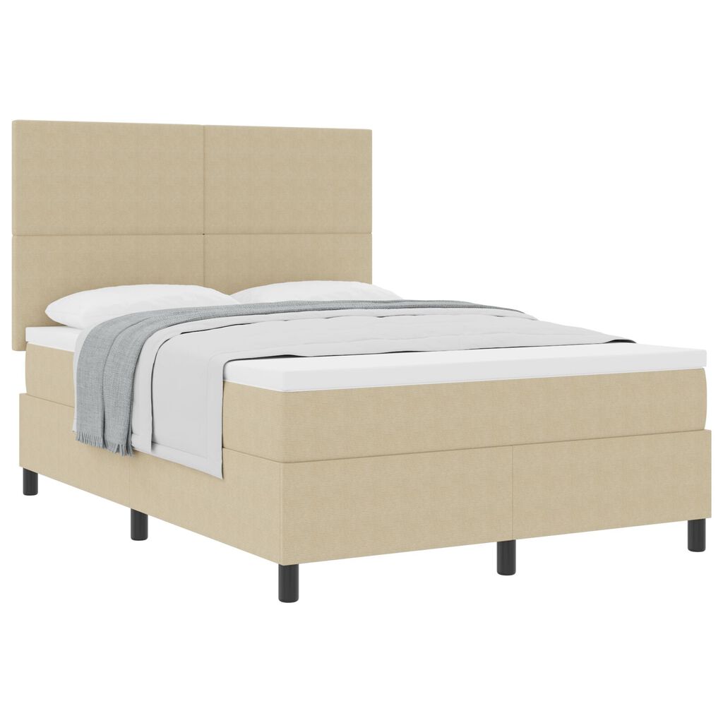 vidaXL κρεβάτι Box Spring με Στρώμα Ανοιχτό Πράσινο Γκρι 140x200 εκ. Ύφασμα Βελουτέ