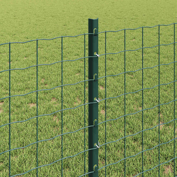 vidaXL Πό posts φράχτη 11 pcs Πράσινο 80 cm Ατσάλι