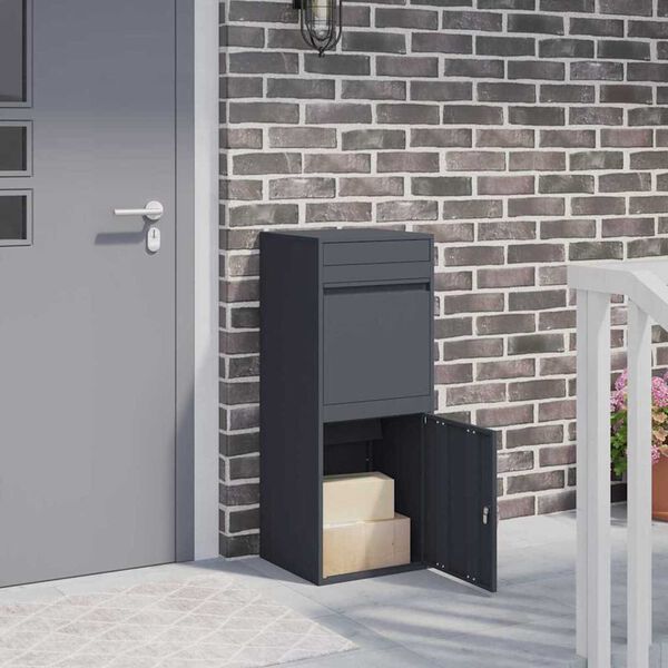 vidaXL Θυρίδα Πακέτων Ανθρακί 41 x 38 x 103 εκ Ατσάλι