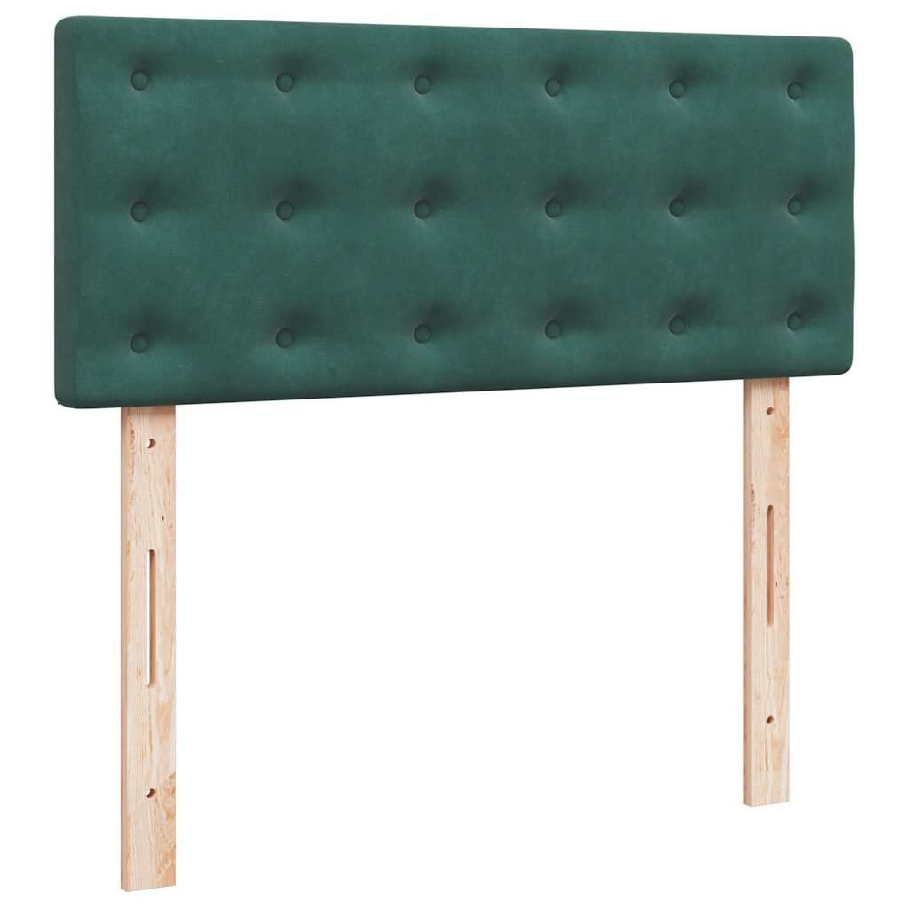 vidaXL Οθωμανικό κρεβάτι με στρώμα & LEDs Dark Green 120x200cm Velvet
