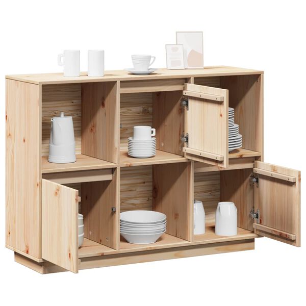 vidaXL Ντουλάπι 110,5x35x80 εκ. από Μασίφ Ξύλο Πεύκου