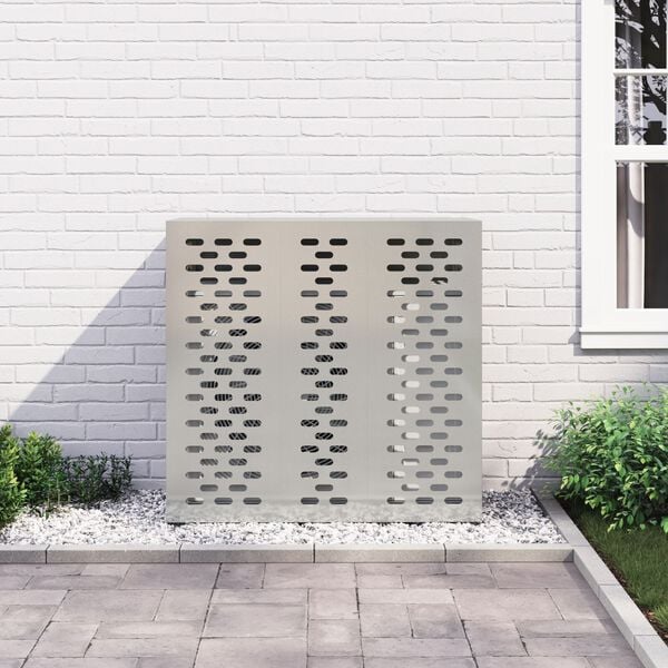 vidaXL Kάλυμμα Κλιματιστικού 110x50x105 εκ Γαλβανισμένο Ατσάλι